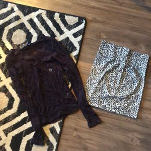 XS Aeropostale purple top with leopard skirt